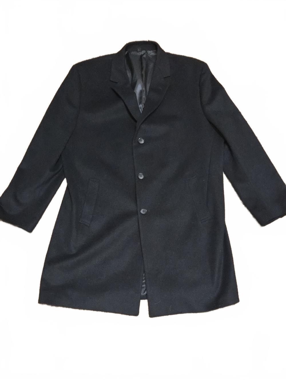Jos. A. Bank | Classic Black Wool Overcoat - Single-Breasted | R46
